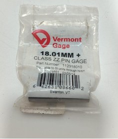 Resim Vermont Gage Çelik Pin Kontrol Eşi 18,01mm 