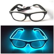Resim Schulzz Neon LED Mavi Işıklı Kumandalı ve 3 Modlu Parti Gözlük 