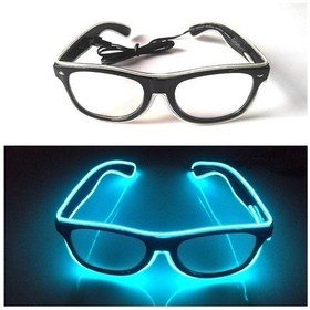 Resim Schulzz Neon LED Mavi Işıklı Kumandalı ve 3 Modlu Parti Gözlük 