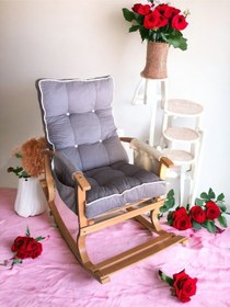 Resim Yaren Home Dizayn Sallanan Sandalye, Dinlenme Koltuğu,tv Sandalyesi, Gri Krem Gri - Krem 