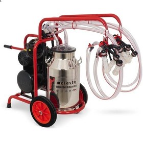 Resim Melasty Dörtlü Koyun Süt Sağma Makinesi Paslanmaz Güğüm - Silikon Memelik Kuru Pompa 