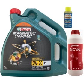 Resim Castrol Magnatec A5 5w-30 Tam Sentetik Motor Yağı 4 L + Antfriz 1.5 L + Cam Suyu Konsantresi 