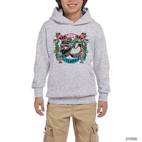 Resim Vans 50 Years Gri Çocuk Kapşonlu Sweatshirt - 11-12 Yaş / Gri 