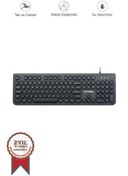 Resim Torima TK-09 Siyah+Beyaz Retro Daktilo Görünümlü Kablolu Q Klavye 