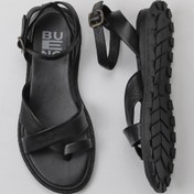 Resim Bueno Shoes Siyah Deri Kadın Parmak Arası Sandalet 01wy5407 