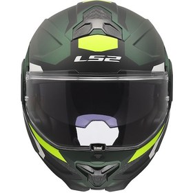 Resim Ls2 Advant 2 Trıple Çene Açılır Kask Mat Neon Sarı - Siyah - Yeşil 