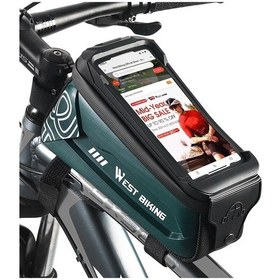 Resim Batı Bisiklet 2.5l Bisiklet Ön Kiriş Cep Telefonu Dokunmatik Ekran Sert Kabuk Çanta Koyu Yeşil Koyu Yeşil 