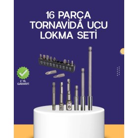 Resim Rivera Tech Rvrthc 16 Parça Bits ve Adaptör Seti Vidalama Tamir Bakım Seti 