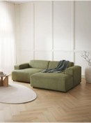 Resim S Home Design Concept Molly Mini 2 Modül Kanepe Köşe Koltuk, Sağ Köşe, Fitilli Yağ Yeşili 210x145 cm 