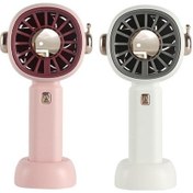 Resim 2 Adet El Tipi Standlı Vantilatör, Cep Vantilatörü Bir Beyaz+bir Pembe 