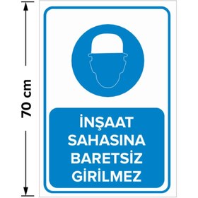 Resim MIGNATIS Forkliftte Çalışırken Koruyucu Baretini Tak Levhası - Sac Malzeme 50x70cm 