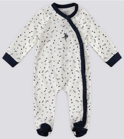 Resim U.S. Polo Assn. U.s. Polo Assn Yıldız Desen Çıtçıtlı Krem Bebek Tulum Krem 