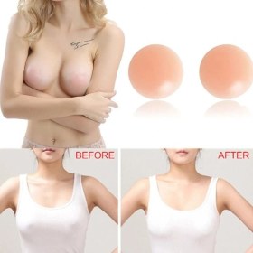Resim Munico 5 Çift Yumuşak Silikon Yuvarlak Petal Görünmez Göğüs Kapağı Pedi Pasties Yapışkanlı Çıplak Sütyen 