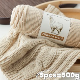 Resim 100% Saf Alpaka İpliği, 5 Top, 500G (17.6Oz), Bulut Gibi Dokulu, Sıcak ve Tahriş Etmeyen, Sonbahar ve Kış Örgüsü İçin Mükemmel. Örgü Ceketleri, Ceketler ve Şal İçin Mükemmel. Orta Kalınlıkta El İpliği. 