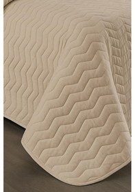 Resim İpeksi Dokulu Kapuçino Modern Ve Sade Çift Kişilik Yatak Örtüsü Takımı Cappucino 