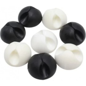 Resim Siyah Beyaz Kablo Sabitleme Klipsi 10'lu 