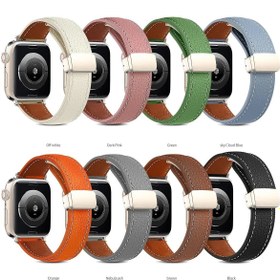 Resim AyrStore Omr Apple Watch 38Mm Kr414 Daks Deri Kordon - Lacivert 