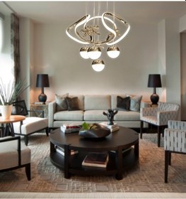 Resim Alice Modern Kelebekli Sarkıt Gold Sarı 3 Kademeli Ledli Avize Gold 