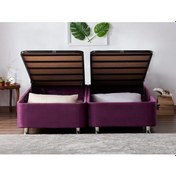 Resim Nironyatak Niron Purple Baza 180X200 Cm Çift Kişilik Sandıklı Mor Kumaş Baza 