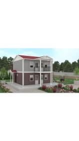 Resim Sismik Prefabrik 114 M2 Prefabrik Ev Çift Katlı 