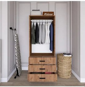 Resim Easy Atlantik Çam 2 Kapılı 3 Çekmeceli Gardırop Atlantik Çam 