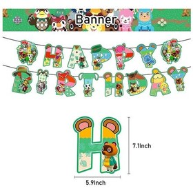 Resim Animal Crossing Temalı Doğum Günü Partisi Süslemeleri Animal Crossing Çekme Halkası Pasta Eklentisi Balon Spiral Seti B Çok Renkli 