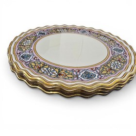 Resim Sudedi Home Cam 26 Cm Gerçek Altın Yaldızlı 4 Lü Servis Tabağı Seti Çok Renkli 