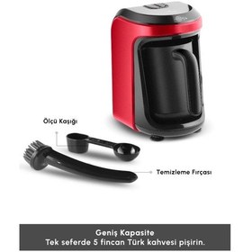 Resim Karaca Hatır Hüps Közde Türk Kahvesi Ve Sütlü Türk Kahvesi Makinesi Imperial Red 5 Fincan Kapasiteli Bol Köpüklü (Teşhir) 