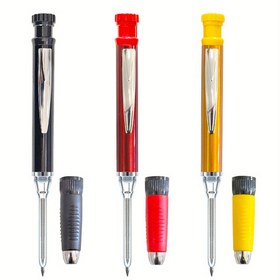 Resim 2.8mm Çok Fonksiyonlu Ahşap İşçiliği için Değiştirilebilir Mekanik Kalemler, Kalem Klipsli Derin Delik İşaretleme Malzemeleri ile Mimari İşaretleme Araçları İçin Uygun 