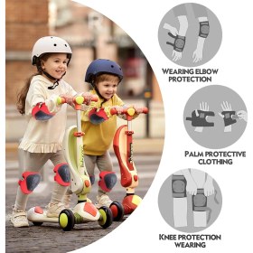 Resim Deyido 6'lı Yüksek Korumalı Paten,scooter,kaykay,bisiklet Koruma Set Dizlik Dirseklik Bileklik Koruyucu Set 