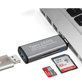Resim Techmaster USB 3.0 Tf Sd Kart Okuyucu USB Type-C Otg Adaptör ADS-103 