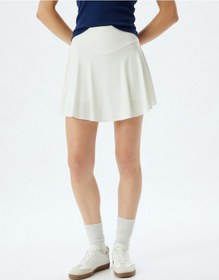 Resim Koton Tenis Eteği Şortlu Kloş Rahat Kalıp Ekru 4sak10955ek Ekru 