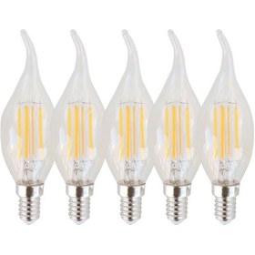 Resim Rustik Kıvrık Mum Dekoratif Led Ampul 4w E14 5 Adet Gün Işığı 