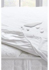 Resim Altın Karma 100x200+30 Cm Fitted Alez Çift Kişilik Sıvı Geçirmez Micro Yatak Koruyucu Beyaz 