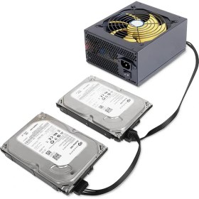 Resim Mini 4 Pin To 2x Sata SSD Power Supply Anakart HDD Güç Kablosu 