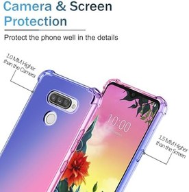 Resim LG K50 için Kılıf LG Q60 Kılıf Şeffaf Sevimli Gradyan Renkli Tasarım İnce Telefon Kılıfı Yumuşak TPU Kapak Darbeye Dayanıklı Tampon Çizilmez Koruyucu LG K50 için (Mavi Pembe) 