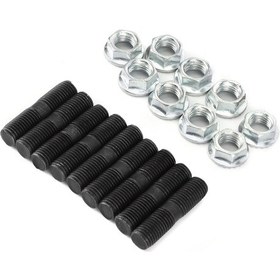 Resim Reedark Mitsubishi Ve Subaru İçin 9 Parça Turbo Çivi Ve Kilitleyici Somun Seti - Paslanmaz Çelik, Dayanıklı Ve Kolay Kurulum 