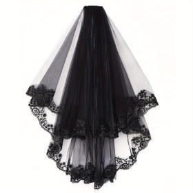 Resim Gotik Düğün Elbisesi Gelin Duvağı Gibi Dantel Başlık - Şeffaf Siyah & Beyaz Tren Etekli ve Fırfır Kenarlarıyla, Kadın Cadısı Aksesuarı İçin Uygundur, cadılar bayramı, Cadılar Bayramı Kostümü, Düğün İçin Gerekli Eşyalar, Gotik Duvağı, Gelin için Sivil Düğün Elbisesi, Katedral Duvağı, İlk Komünyon için Peçe, Kısa Düğün Duvağı, Evlilik Robesi, Gelinler İçin Uzun Düğün Duvaqları, Gelin İçin Kısa Düğün Duvağı, Dantelli Duvağı, Gotik Başlık, Gotik Gelin, Gelin Duşu, Gotik Peçe, 