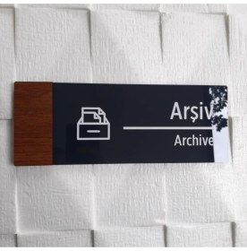 Resim Dekokonsept Wooden Serisi Arşiv Yönlendirme Tabelası 