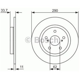 Resim Bosch Fren Diski Arka [7d 290mm] Avensis 1.6 1.8 08 1zr Fae 