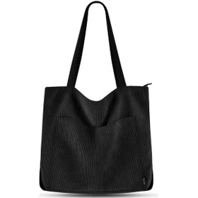 Resim Jeemson Siyah Klasik Kumaş Çanta - Pratik Günlük Kullanım, Su Geçirmez, 45x40x11 Cm - El/çanta Tipi Moda Çanta 