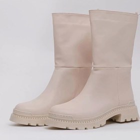 Resim Capri Vegan Deri Termal Kauçuk Krem Rengi Çizme 45027 