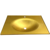 Resim Cam Lavabo 12 MM 80 x 56 CM Altın Rengi 