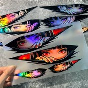 Resim 4 Adet Lazer Etkili Anime Gözü ile PVC Malzemeli, Su Geçirmez ve Dayanıklı, Arabalar, Elektrikli Araçlar, Motosikletler, Çizik Kaplama, Arka Tampon, Üçgen Pencereler, Bilgisayar Kutuları, JDM Tarzı Dekoratif Çıkartmalar, Motosiklet Çıkartmaları, Kask Çıkartmaları, Bisiklet Çıkartısı 
