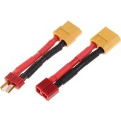 Resim 2 T Fiş Pil Konnektörü Erkek Kadın Adaptörü XT60 Uzatma Kablosu (Yurt Dışından) 