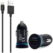 Resim Syrox C30 Araç Şarj Aleti Iphone Lightning Kablo Set 1.0A Siyah 