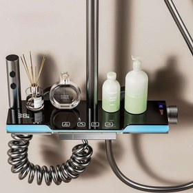 Resim Premium Dijital Piyano Duş Seti LED Işıklı Banyo Duş Sistemi 