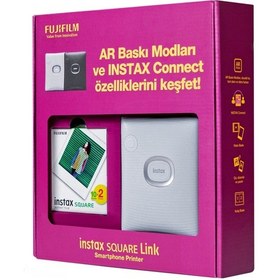 Resim Fujifilm Instax Square Link Akıllı Telefon Yazıcısı Bundle Box Beyaz 