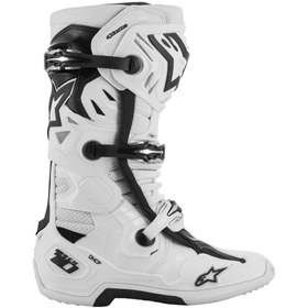 Resim Alpinestars TECH 10 Supervented Kros Motosiklet Botu Beyaz Siyah 