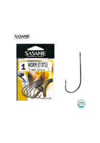 Resim Sasame F-955 Worm Tırnaklı Halkalı Iğne 1/0 (6Ad) Siyah 